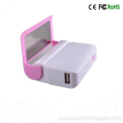 Sedex 10400mah mirrow powerbank with holder with 2 usb port with holder multi-function
